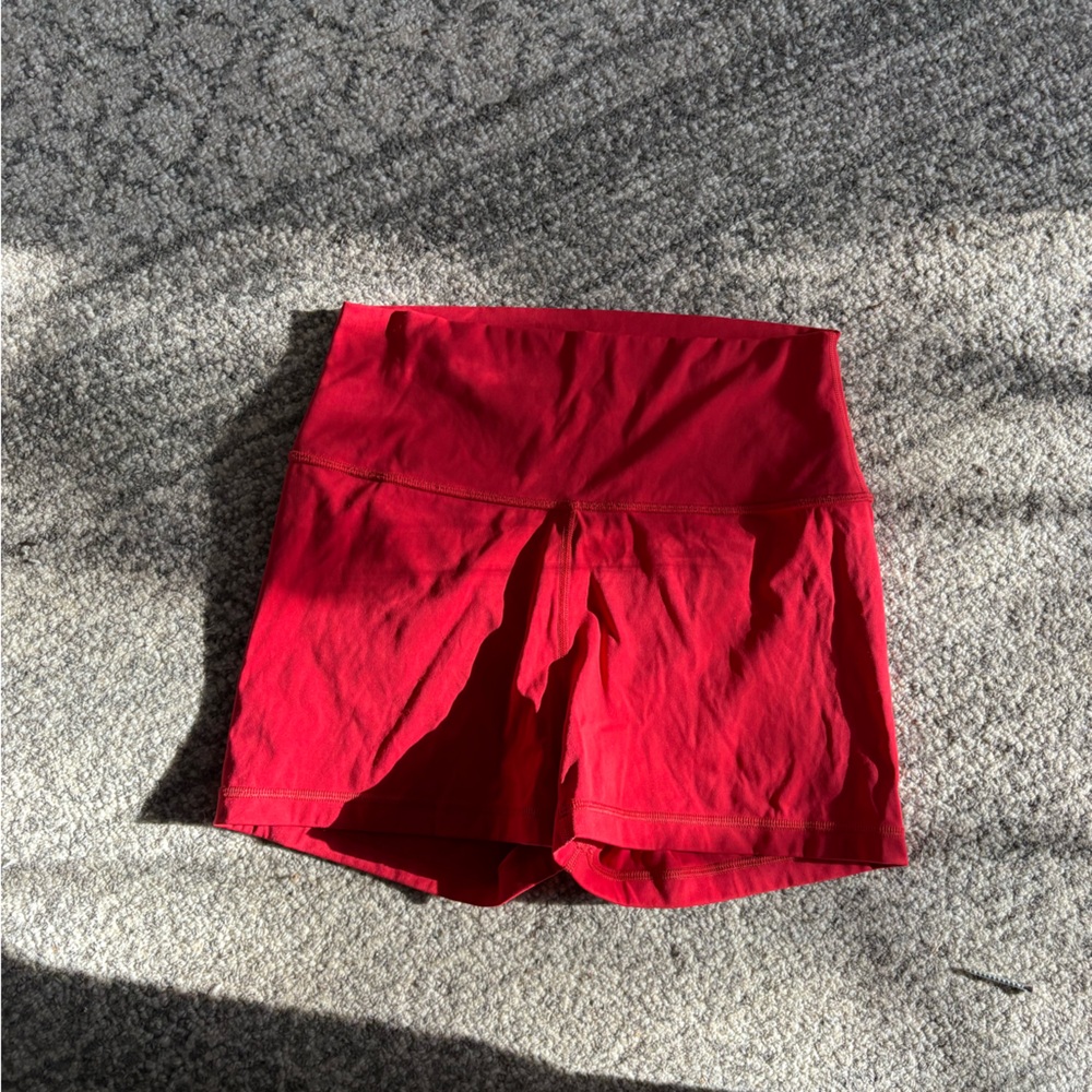 Women's Red Athletic Shorts